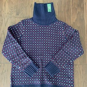 L.L. Bean Hearts Pattern Sweater NEW